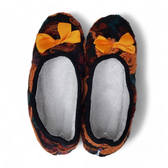 Snoozies Cozy Little Foot Coverings Women's Embroidered Yarn Pattern Furry M - Picture 5 of 9